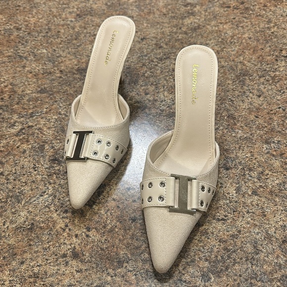 Lemonade Pointed Stiletto High Heel Slip On Beige Womens Size 6.5 - Picture 3 of 11